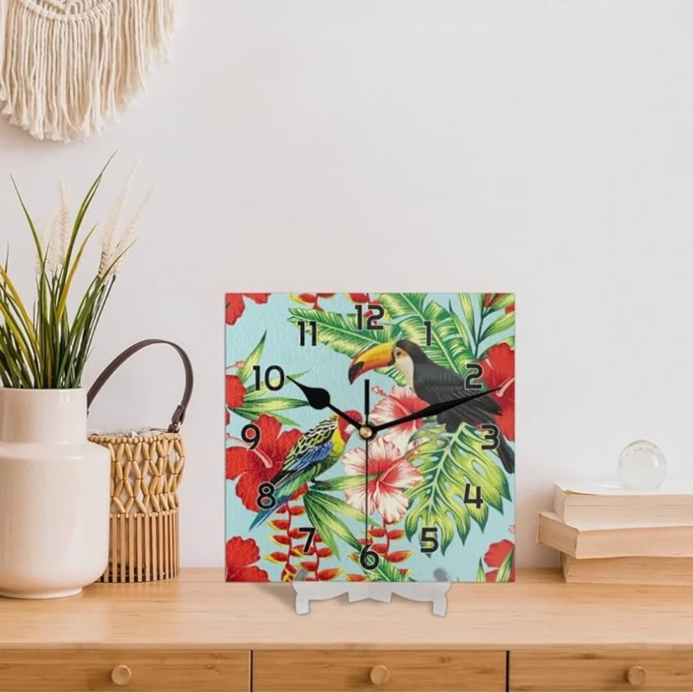 Tropical Bird Wall Clock 8” - NEW IN BOX